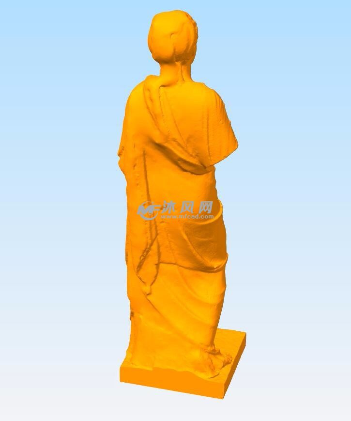 年轻女子雕像背面