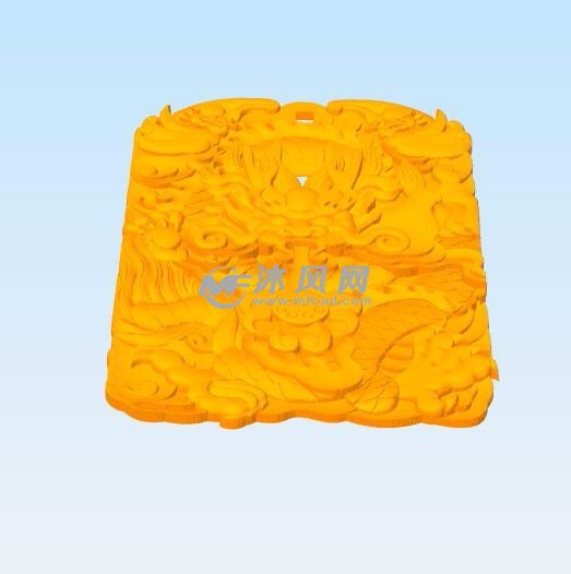龙浮雕牌模型