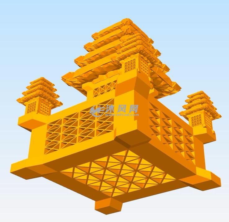 古代建筑模型底部