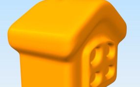 可爱的小房子后面