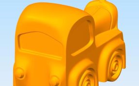 Q版汽车模型背面