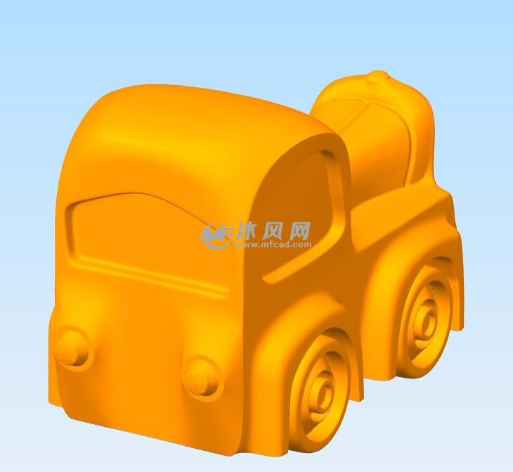 Q版汽车模型背面