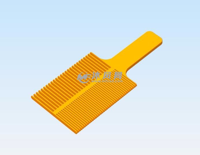 双头梳子轴测图