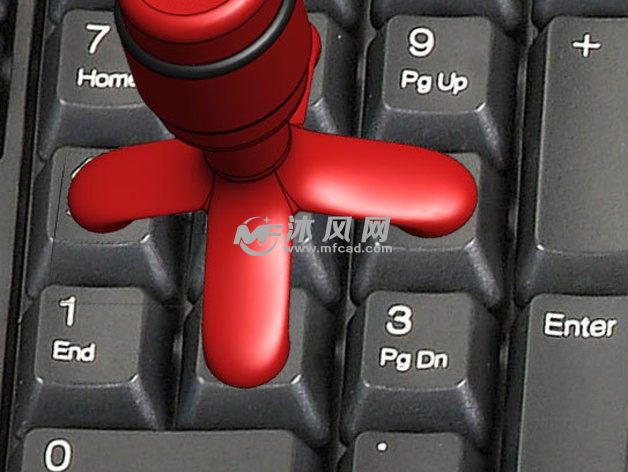 键盘操纵杆侧视图