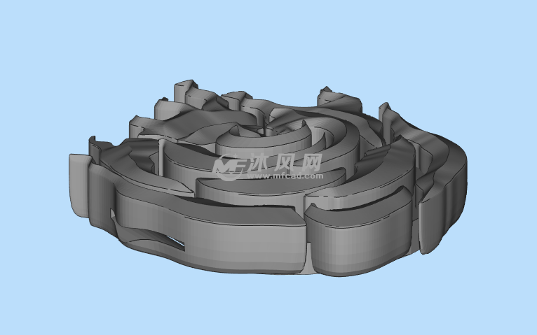 玫瑰扣灰色渲染