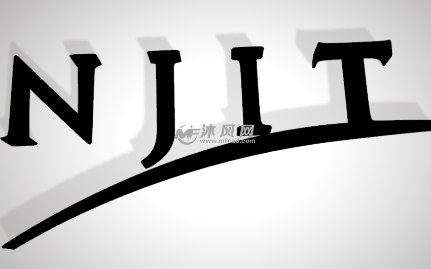 新泽西理工学院标志黑色渲染