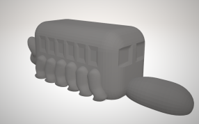 猫巴士模型背面