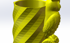 猫头鹰笔筒侧面效果图2