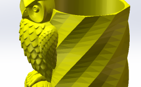 猫头鹰笔筒侧面效果图