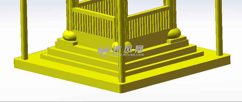 四角亭底部效果图