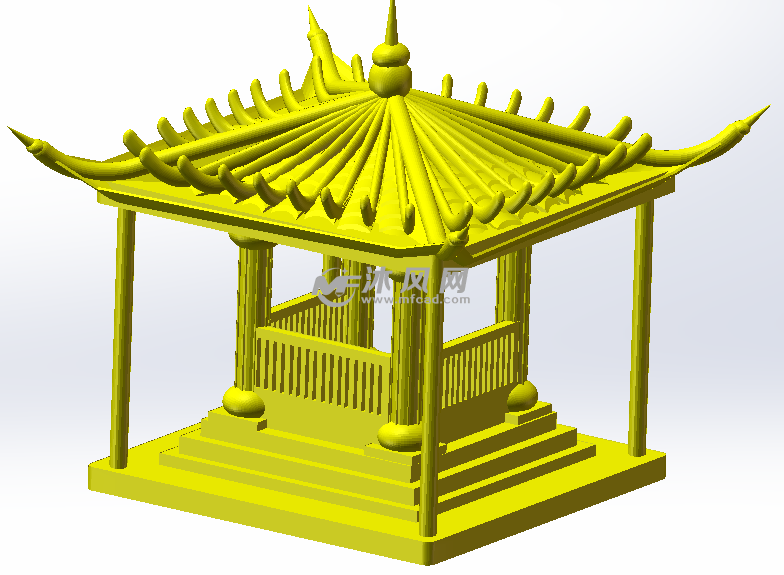 四角亭另一视角效果图