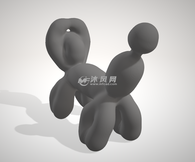 气球狗模型轴侧视图