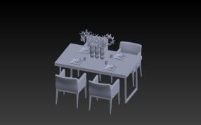 餐座椅3d打印模型侧面