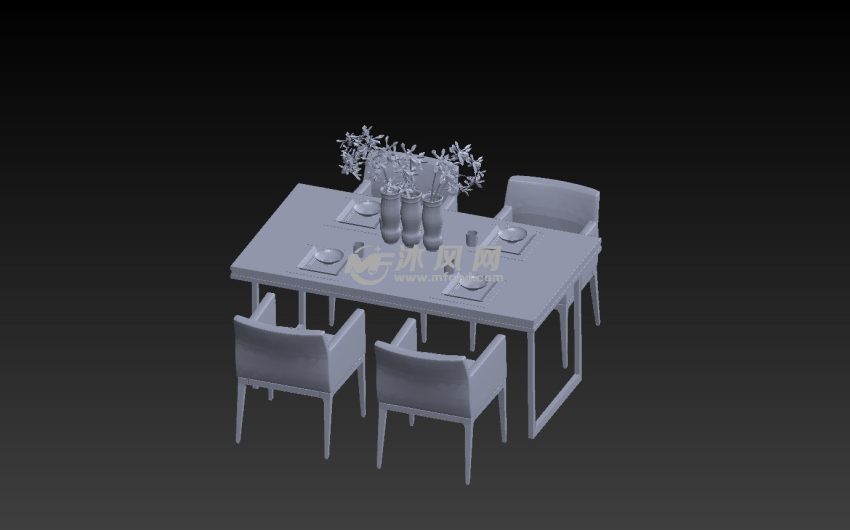 餐座椅3d打印模型侧面