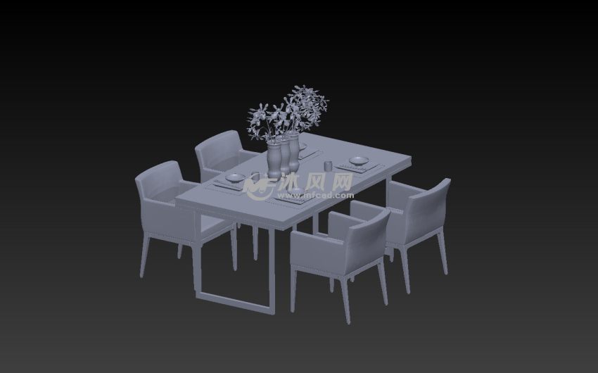 餐座椅3d打印模型左斜侧