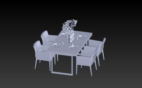 餐座椅3d打印模型右斜側