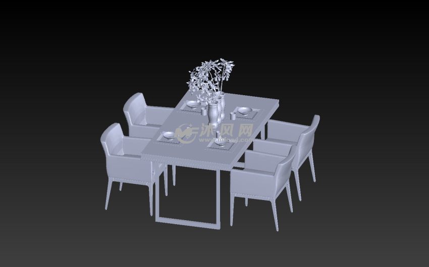 餐座椅3d打印模型右斜側