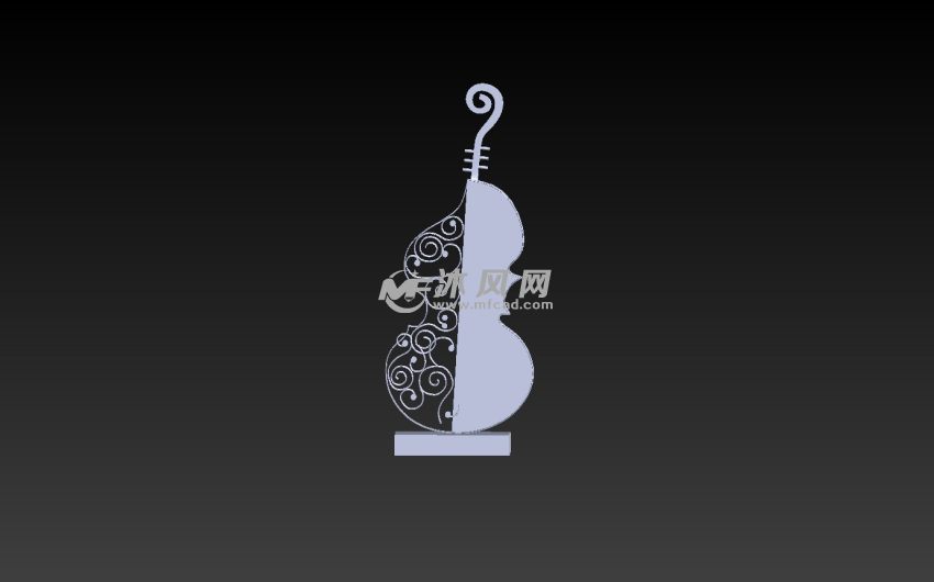 小提琴摆件3d打印模型正面