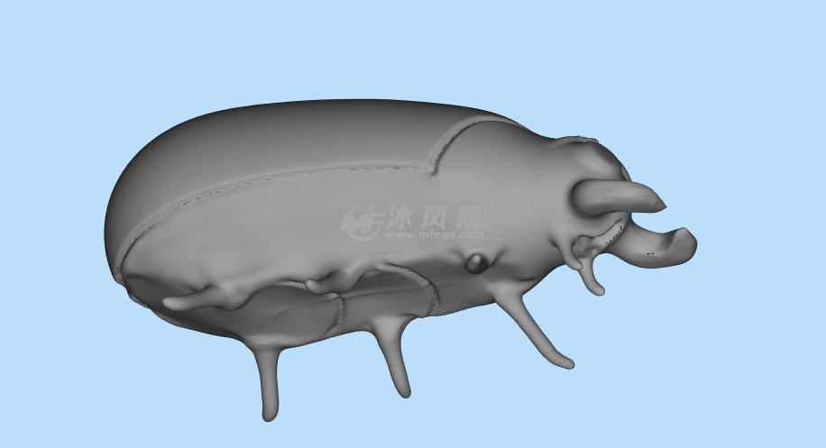 甲虫3D打印模型侧面