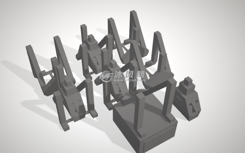 可堆叠升降结构全部零件