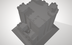 城堡3D打印模型顶部视图
