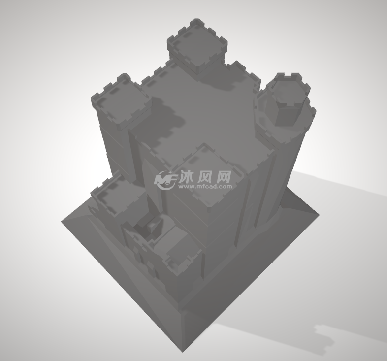城堡3D打印模型顶部视图