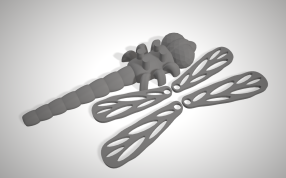 蜻蜓STL模型侧面