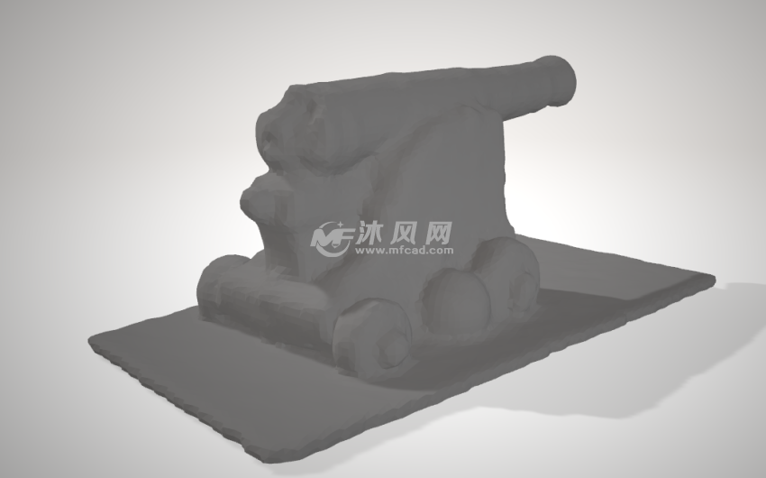 大炮STL模型背面