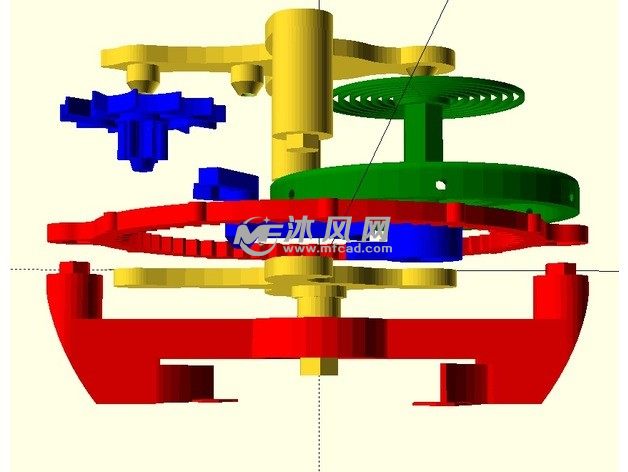 陀飞轮机构模型渲染