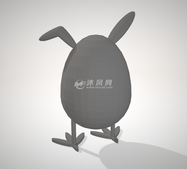 鸡小怪模型背面