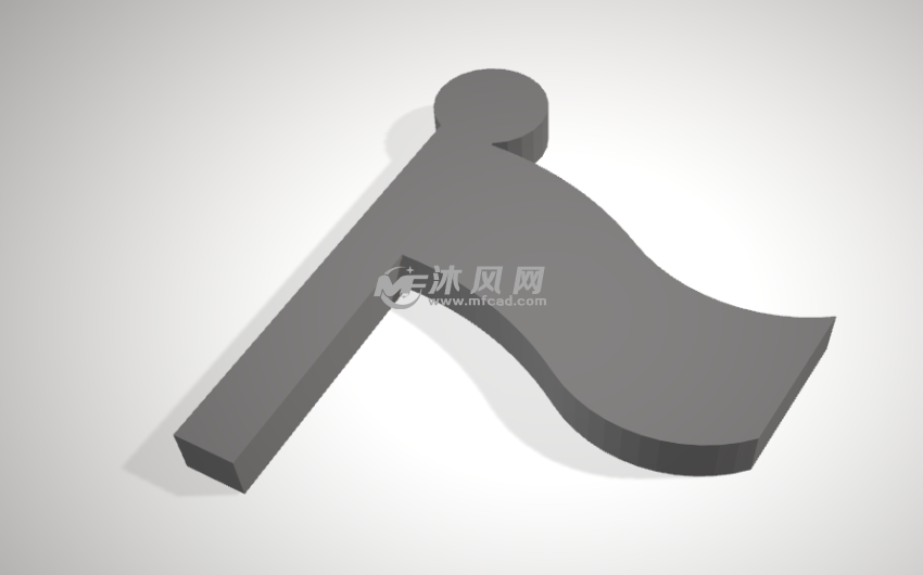 小旗飘飘模型侧面
