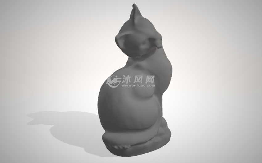 猫雕像侧面
