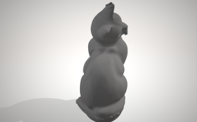 猫雕像模型背面