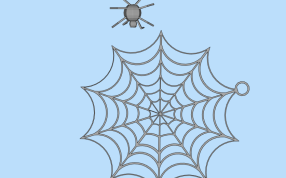 蜘蛛网状耳环俯视图