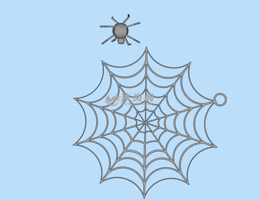 蜘蛛网状耳环俯视图