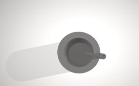 带吸管的杯子俯视图