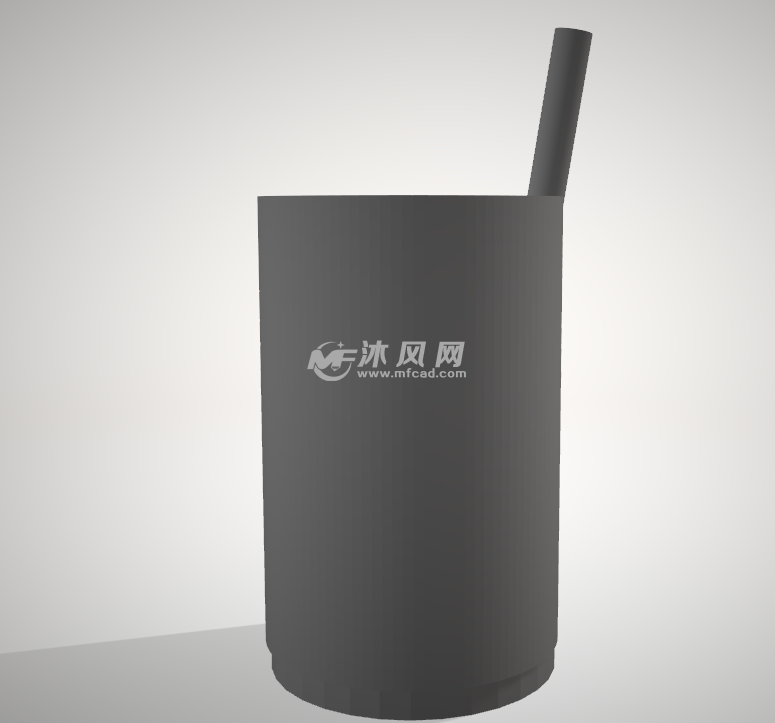 带吸管的杯子主视图