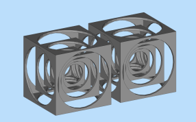 镂空的立方体轴测图