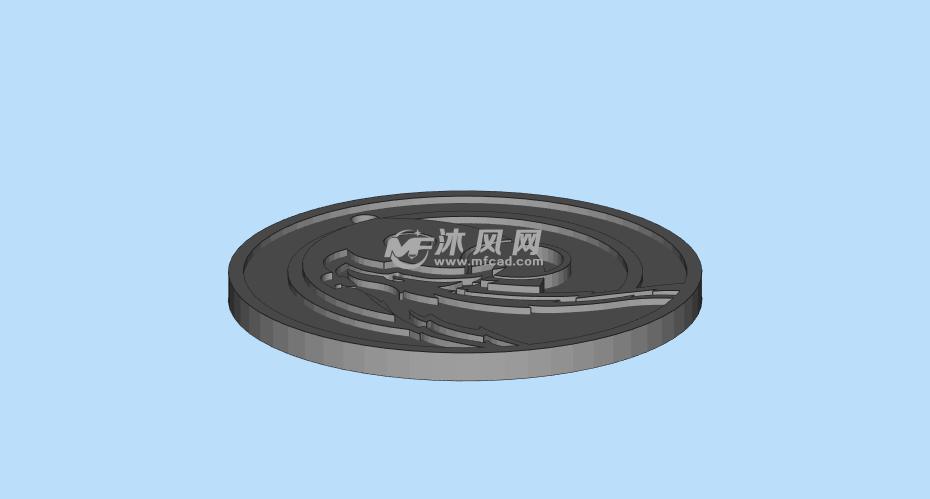 狼图案的吊坠侧面