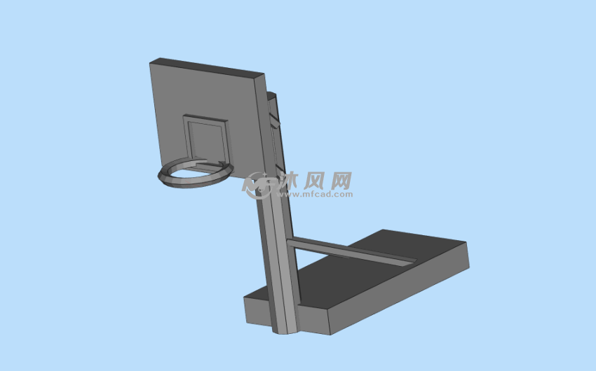 篮球框模型轴侧视图 