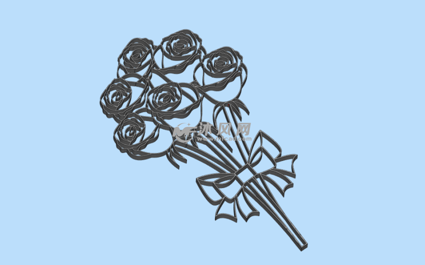 六朵玫瑰模型