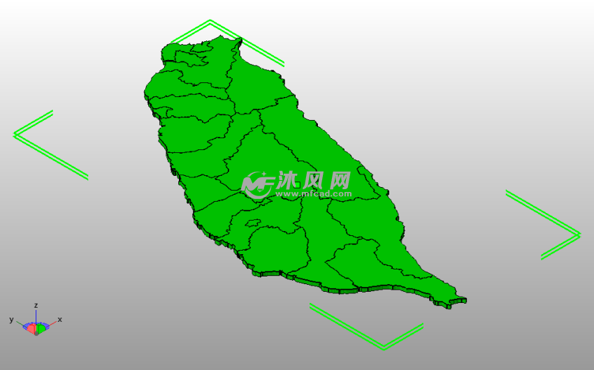 台湾省拼图斜视图