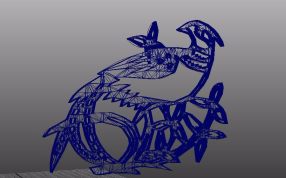 鸟镂空模型线框