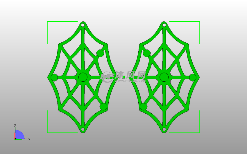 蜘蛛网耳坠主视图