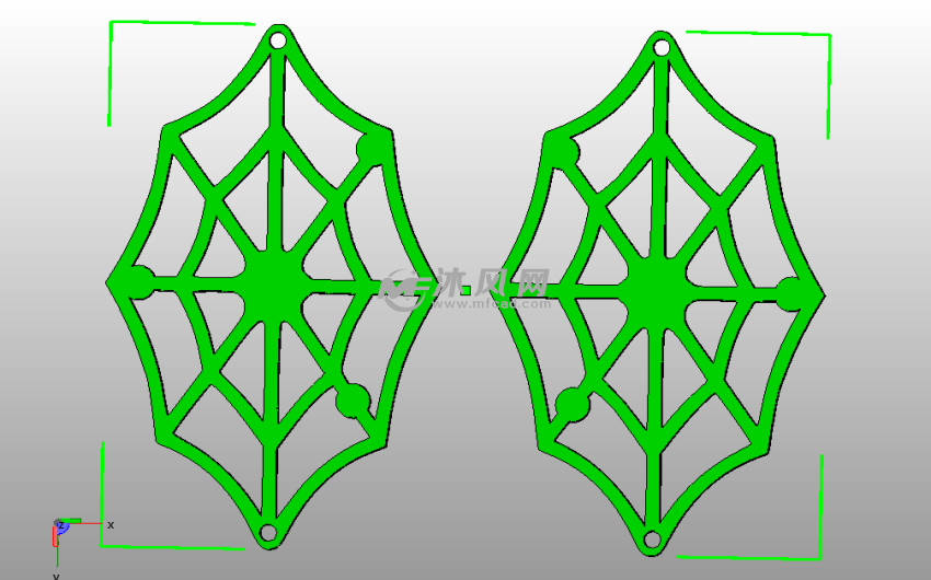 蜘蛛网耳坠后视图