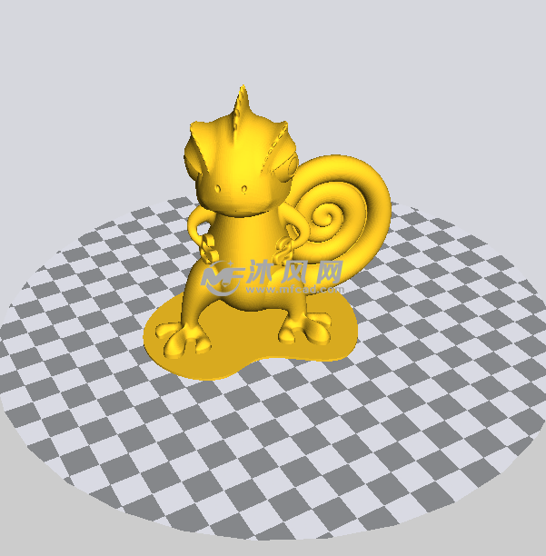 变色龙stl模型正脸图