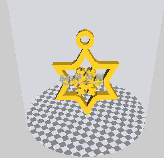 雪花吊坠模型整体结构