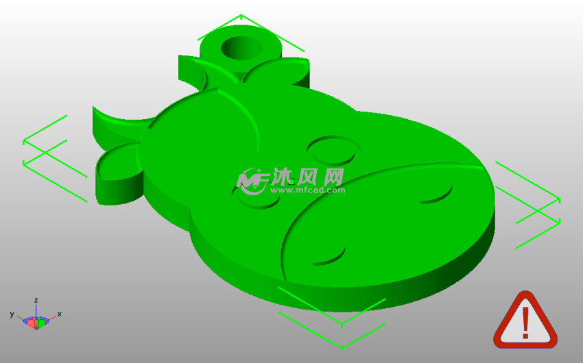小牛钥匙链斜视图