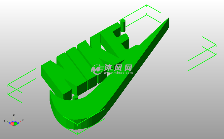 NIKE带文字LOGO斜视图