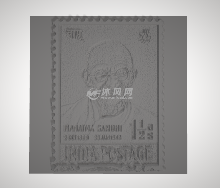 甘地浮雕正面